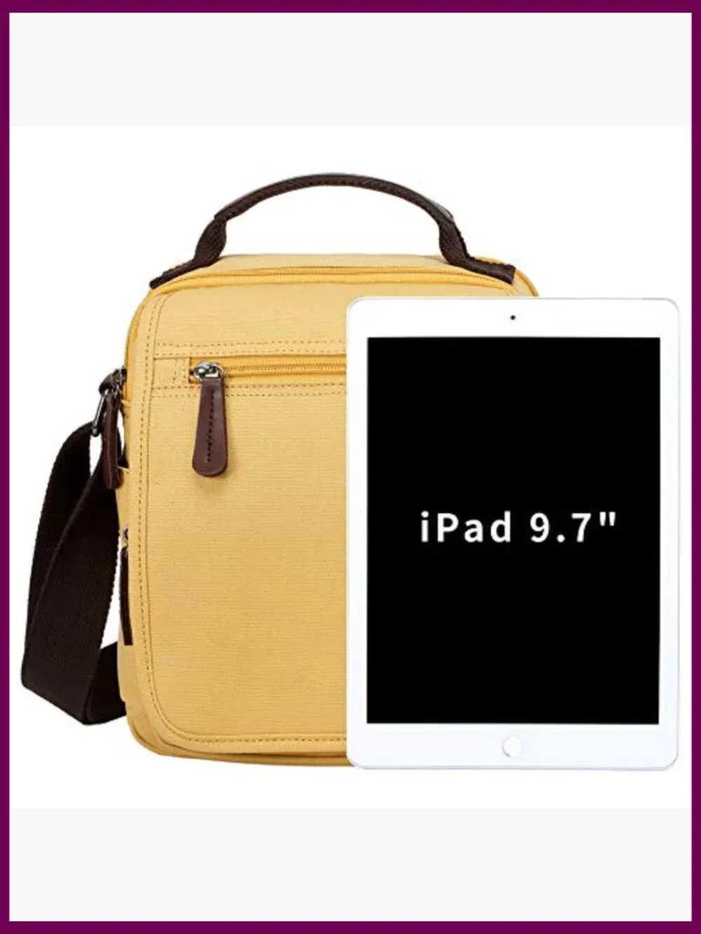 Small Canvas Crossbody Shoulder Messenger Bag with Multiple Pockets